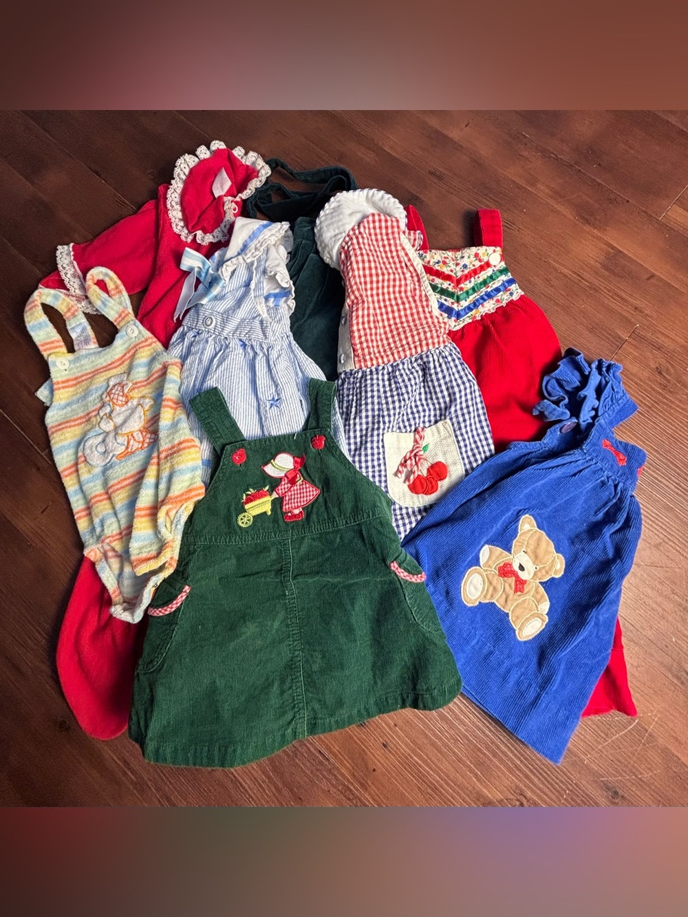 RARE VINTAGE BABY CLOTHES LOT, 8 Pieces, Excellent Condition 1960’s-90’s